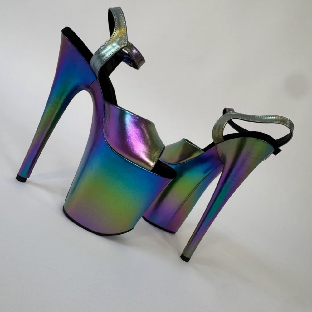 Pole Sins Iridescent Platform Heels